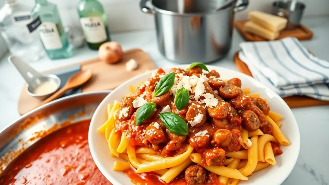 vodka pasta with sausage